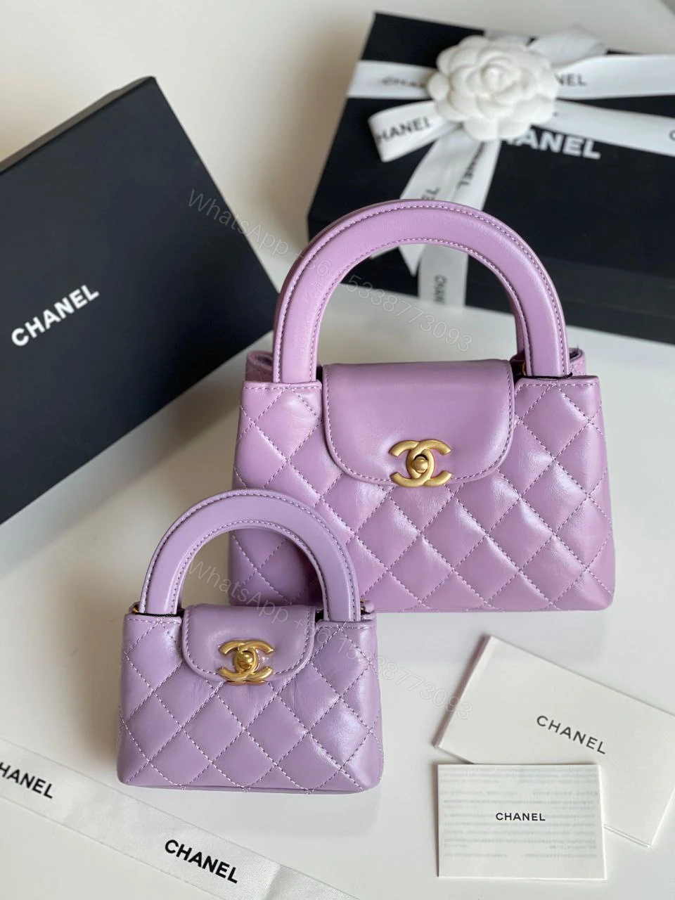 View 7 of Chanel Shiny Aged Calfskin Quilted Mini Nano Kelly