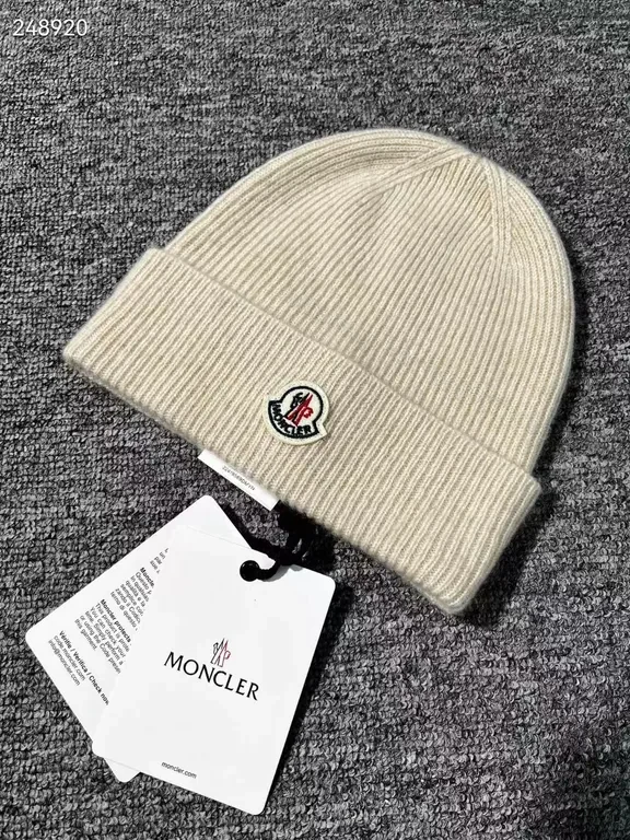 View 6 of Cozy Moncler-Style Ribbed Beanie with Signature Badge