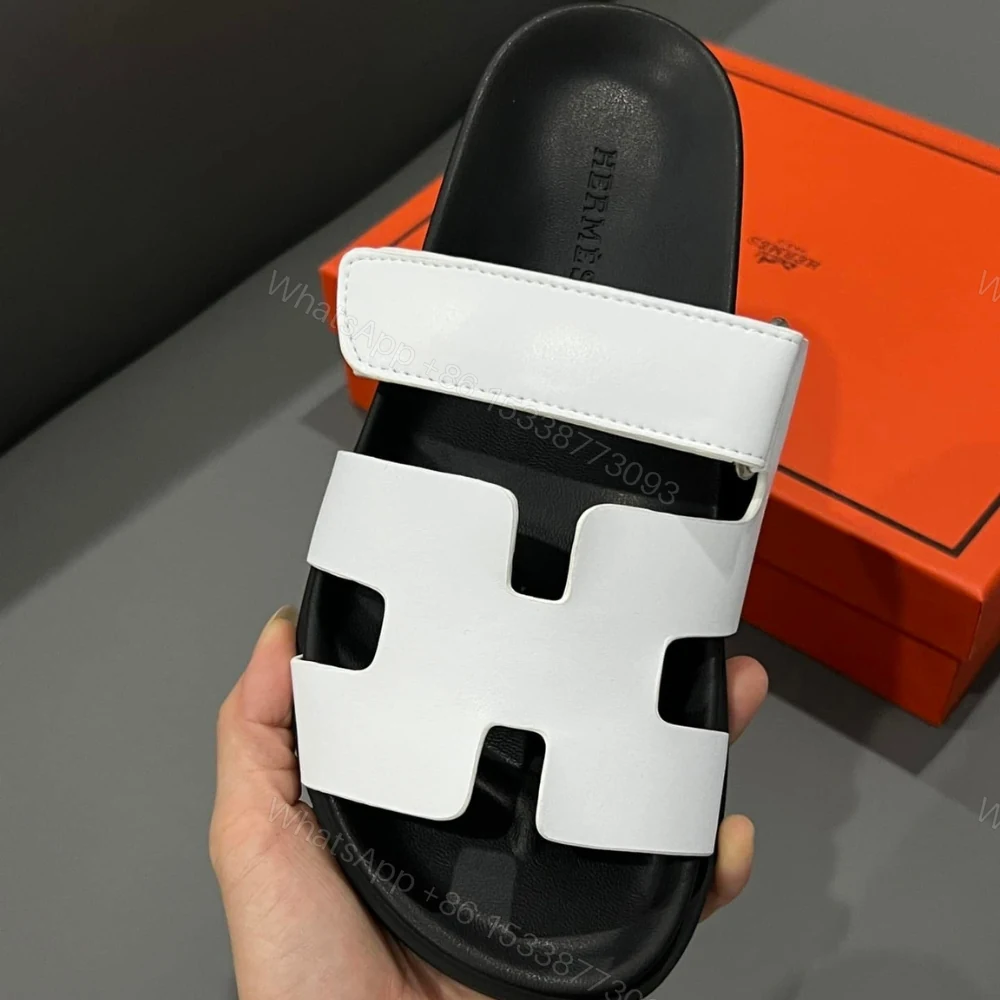 View 4 of Hermes Chypre Sandal Blanc Calfskin White H222100Z 90345