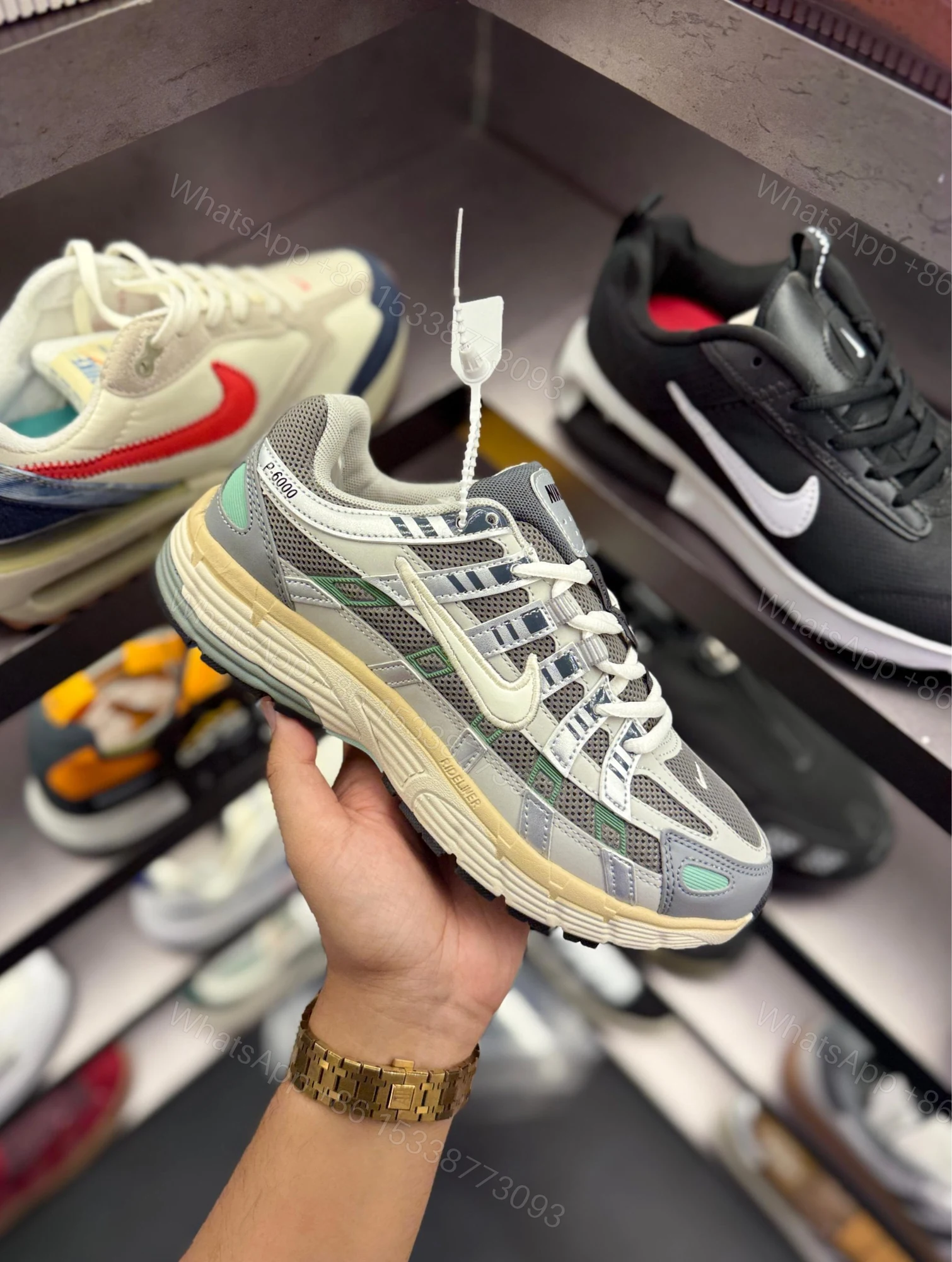 View 6 of FIRST COPY NIKE P-6000 TRAINER FLAT PEWTER FOR MEN