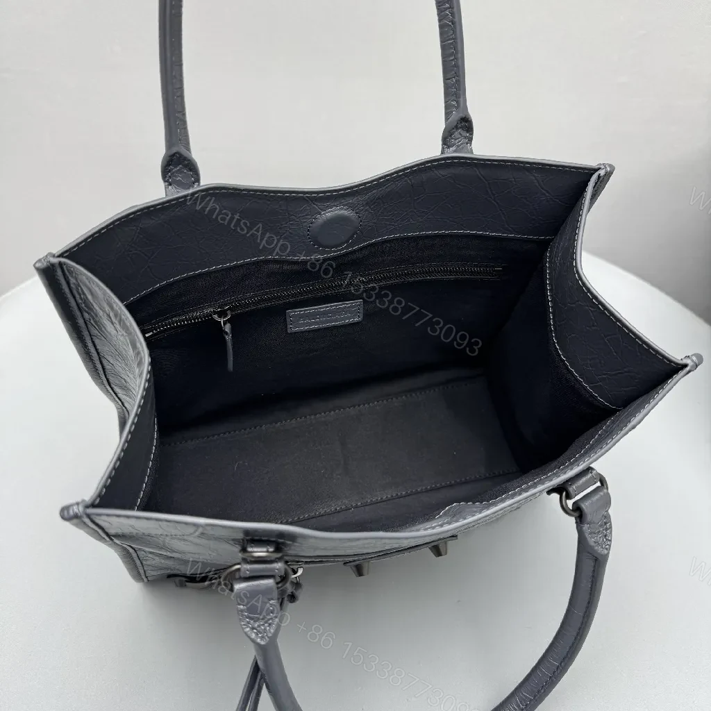 View 6 of Textured Leather City Tote: Structured, Weather-Ready, Everyday Luxury
