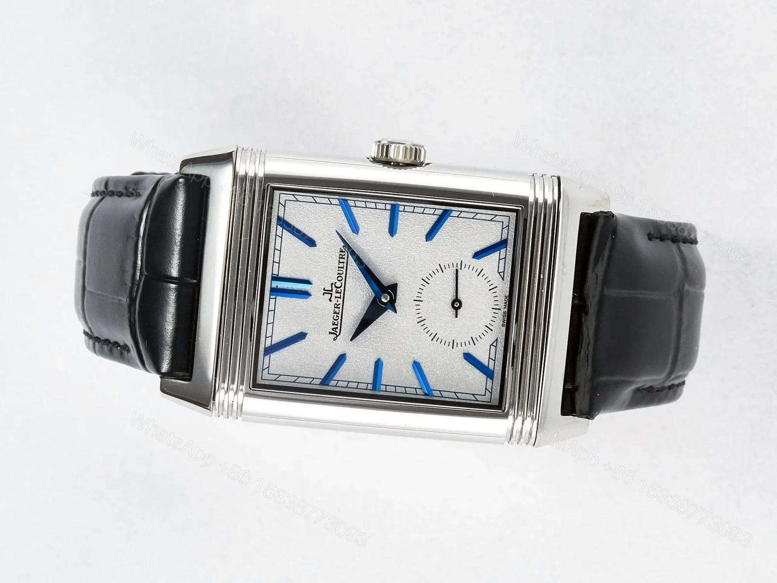 View 5 of Reverso Tribute Duoface Small Seconds SS MGF Best Edition White Dial on Black Leather Strap A854A