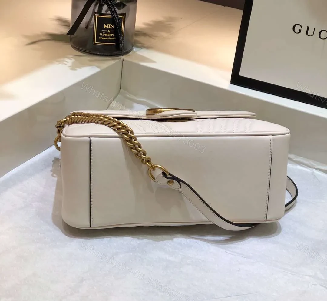 View 6 of Gucci Marmont Top Handle Rep 11 Handbag High Quality White 27cm