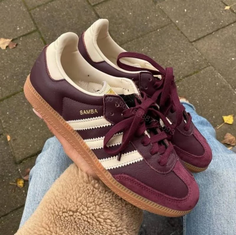 View 3 of First Copy Adidas Samba Maroon