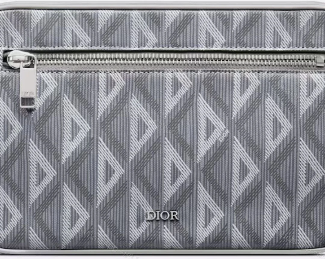 View 2 of DIOR Oblique Wristlet Pouch with a leather wristlet
