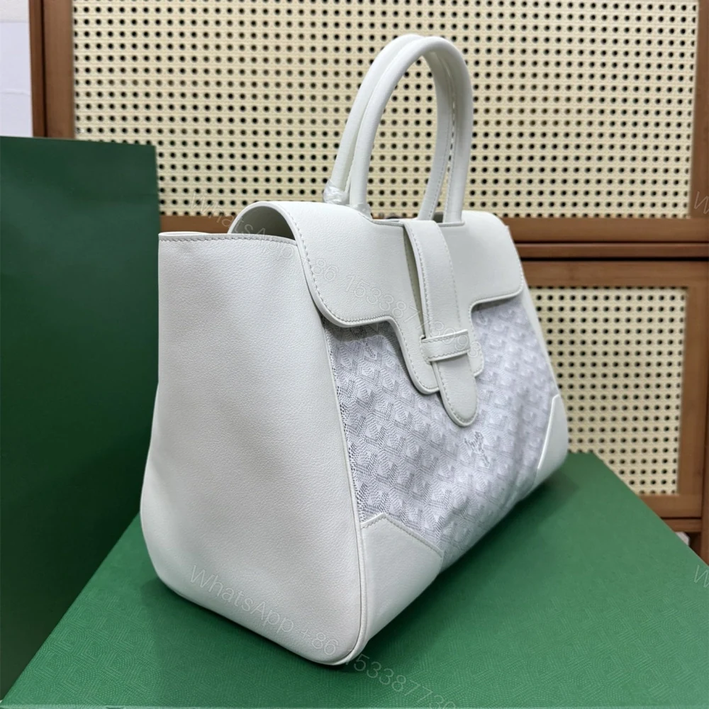 View 4 of 高仿Goyard*SAIGOC3手提托特包雙拼白色大號免檢版