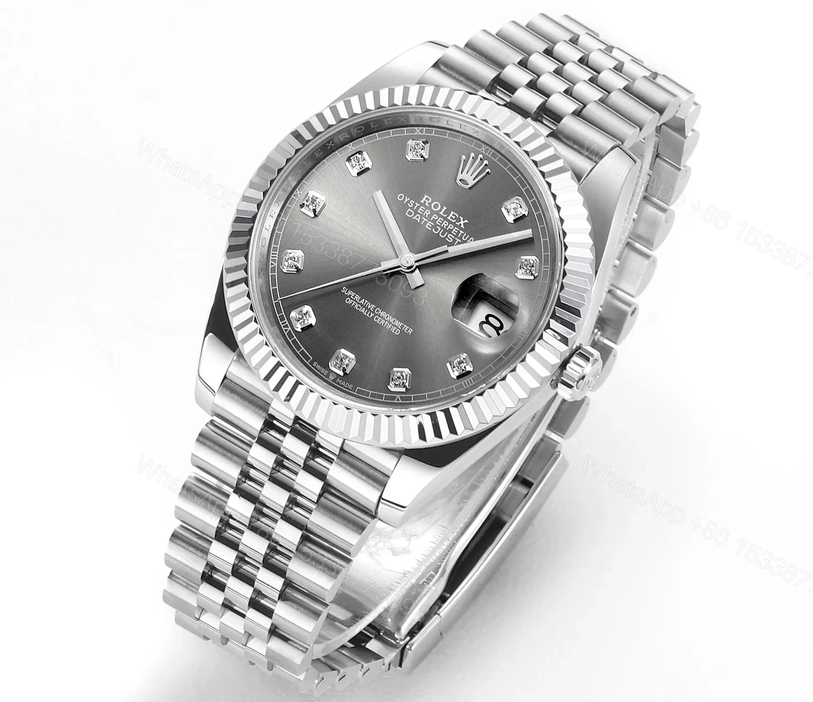 View 2 of Clean Factory Clean Factory DDF Classic Silver Datejust Style Watch
