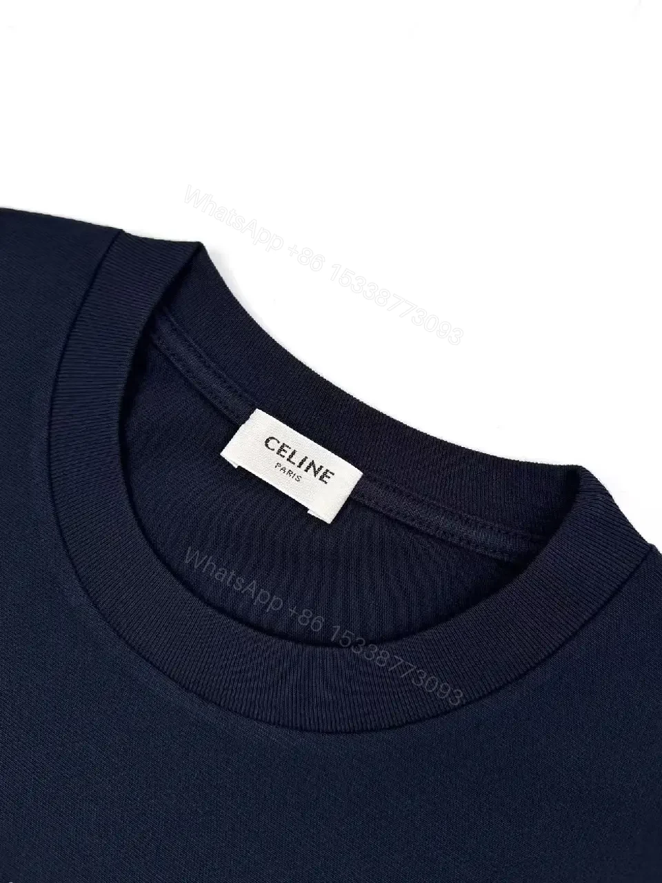 View 9 of Navy Cotton T-Shirt Casual Logo Tee Classic Fit Tee