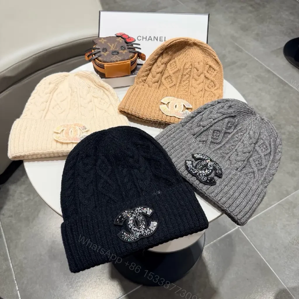 View 7 of Black Knit Beanie with Subtle Crest – Lux, All-Season Comfort