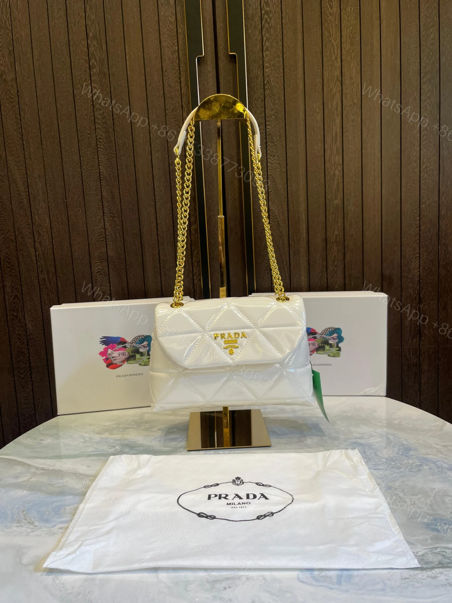 View 4 of FIRST COPY Prada leather spectrum shoulder bag