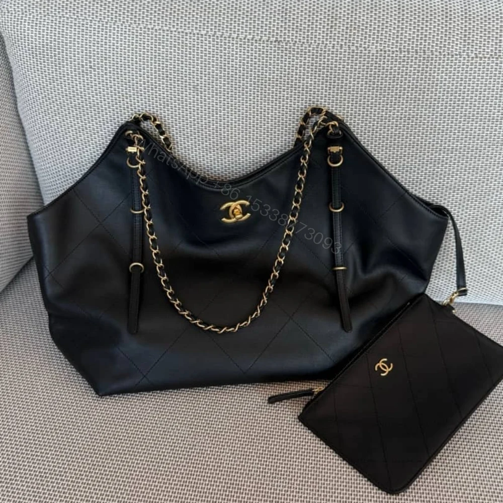 View 2 of Chanel Shopping Bag And Gold Tone Metal Black 33Cm