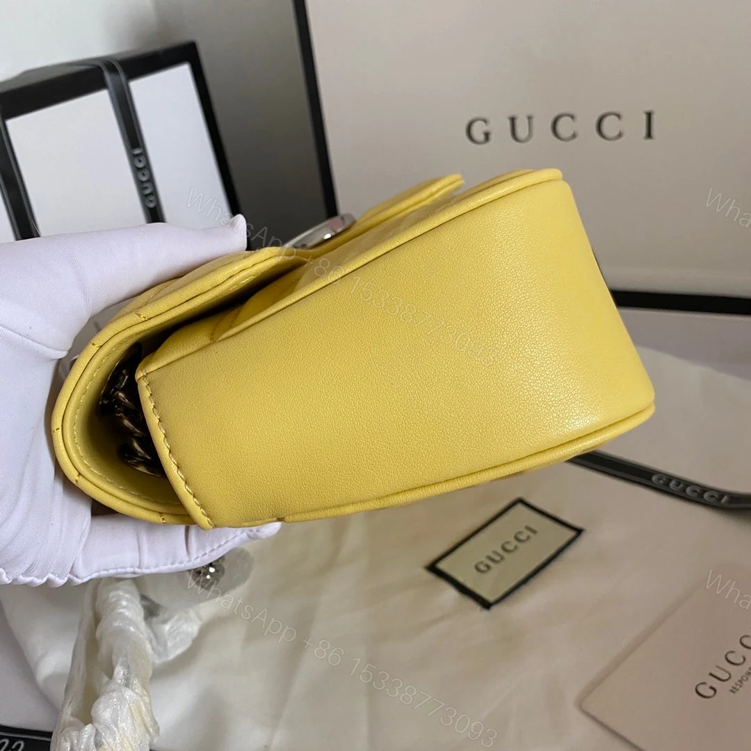 View 8 of Gucci Marmont Small Pastel Yellow