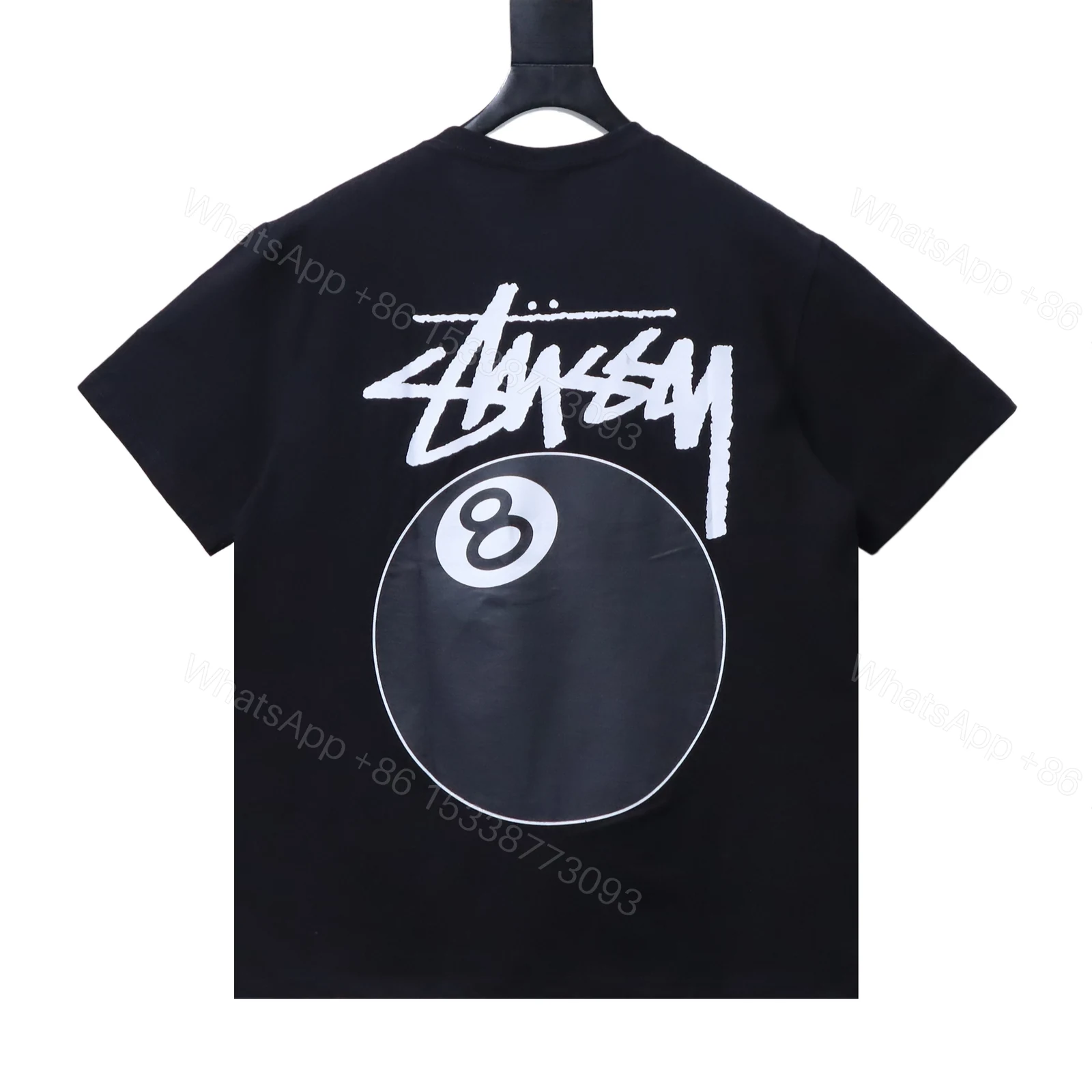 View 10 of Stussy black 8-ball print short-sleeved shirt black