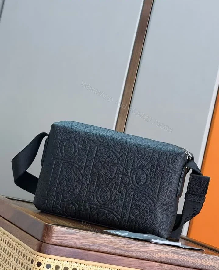 View 4 of Dior Lookalike Jett Zipped Messenger Bag In Black