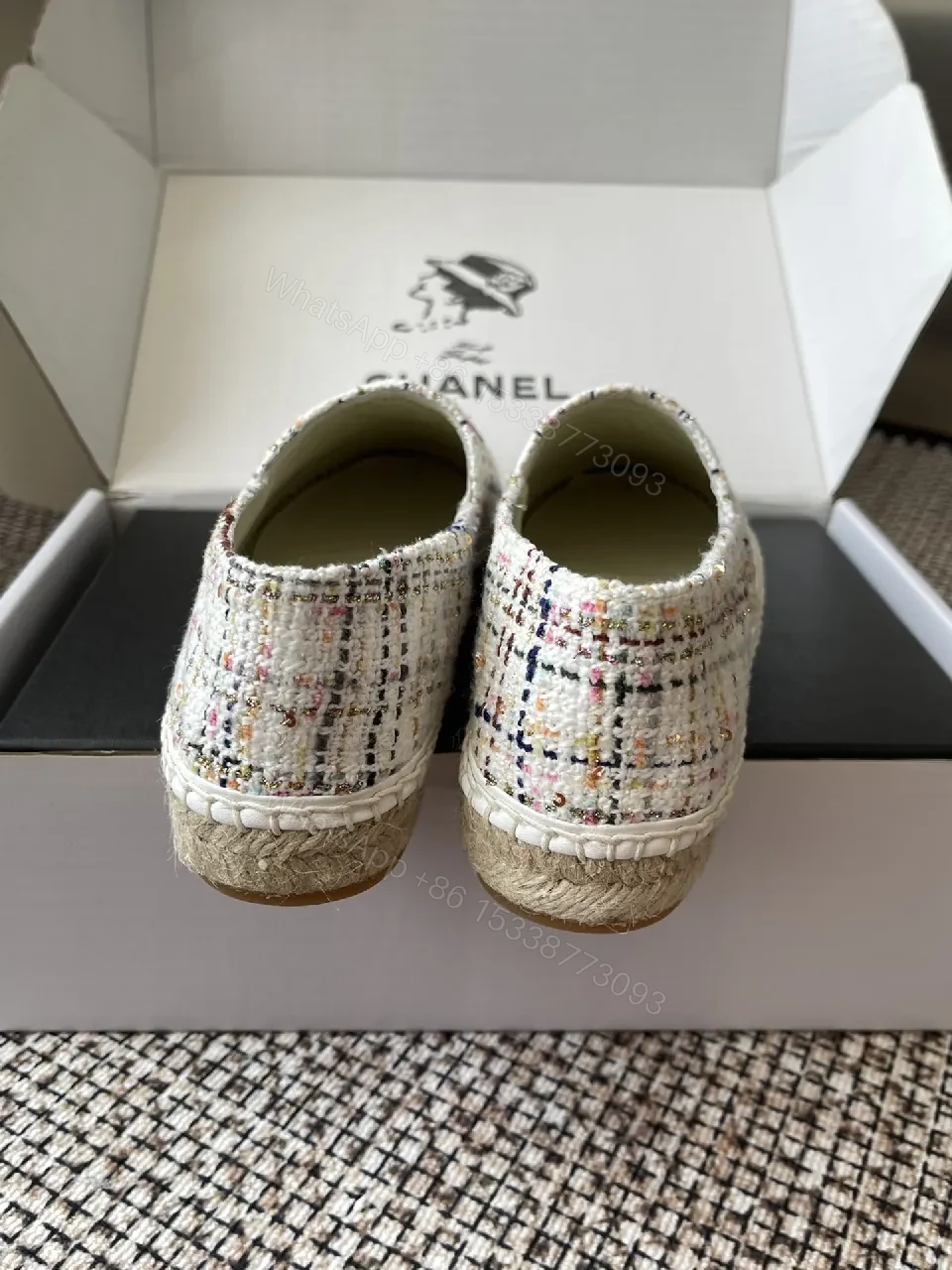View 7 of Textured Chanel-Inspired Espadrilles: Luxe Slip-On Comfort