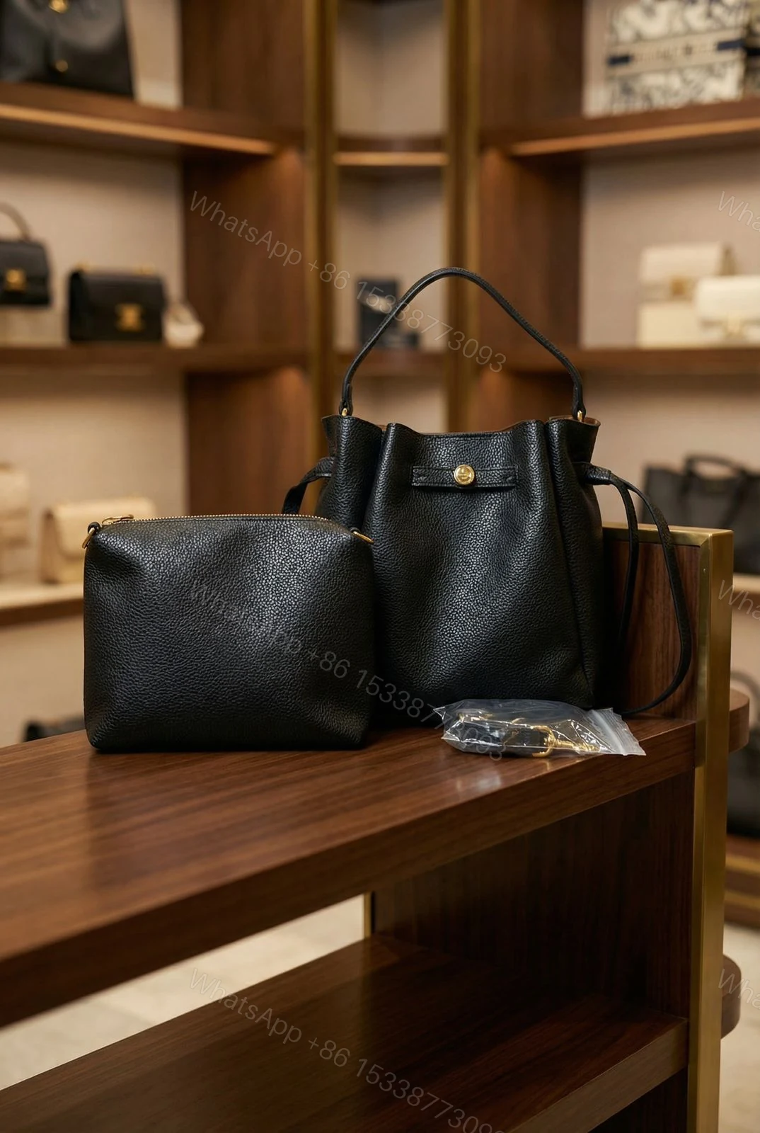 View 4 of Tory Burch Romy Bucket Bag First Copy | AAA+ Replica Designer Bucket Bag