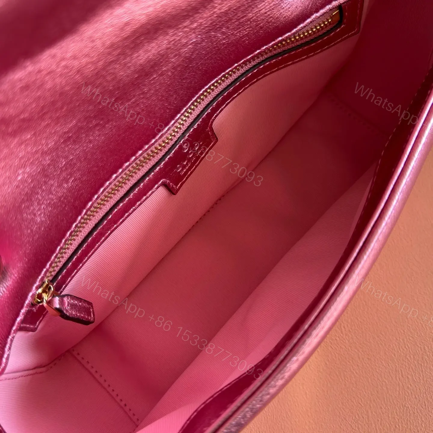 View 7 of GUCCI GG MARMONT BAG 22 IN METALLIC PINK LAMBSKIN