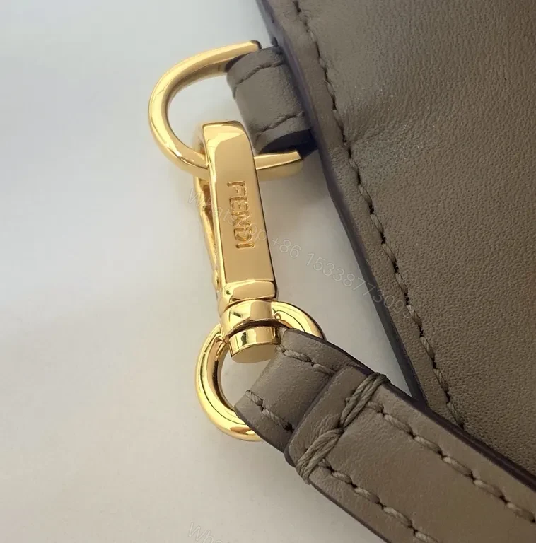 View 6 of Fendi Roma Python-Embossed Clutch: Taupe Luxury Statement