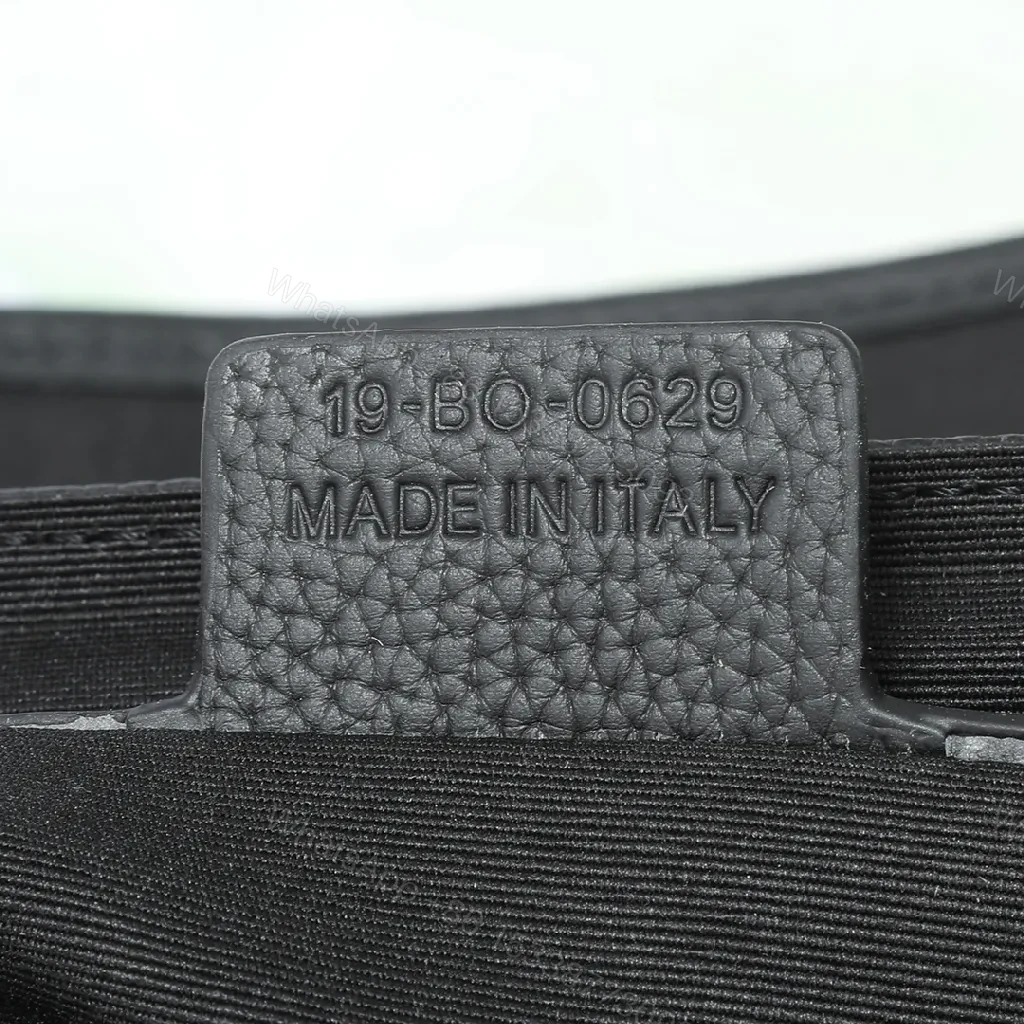 View 7 of Black Embossed Crossbody with Gunmetal Hardware Bag