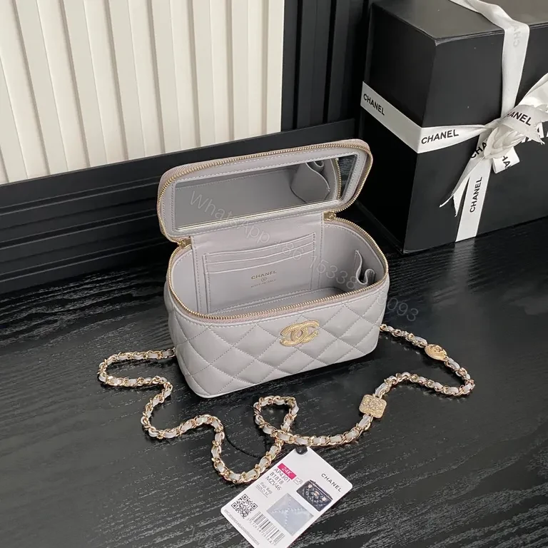 View 5 of Quilted Compact Crossbody â€“ Gold HW, Mini Chanel-Inspired Luxury