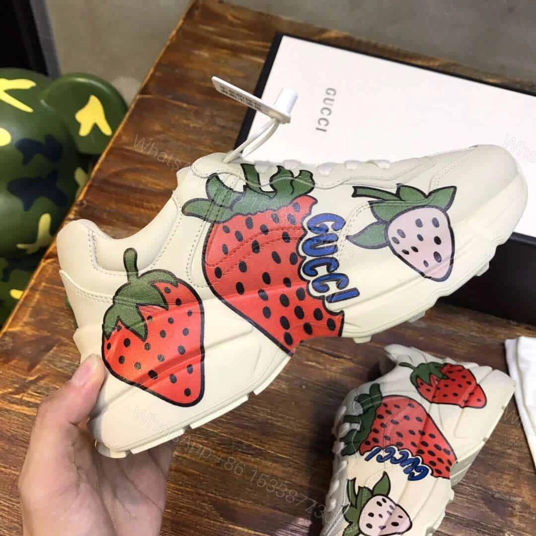 View 2 of GUCCI RHYTON SNEAKER WITH STRAWBERRY