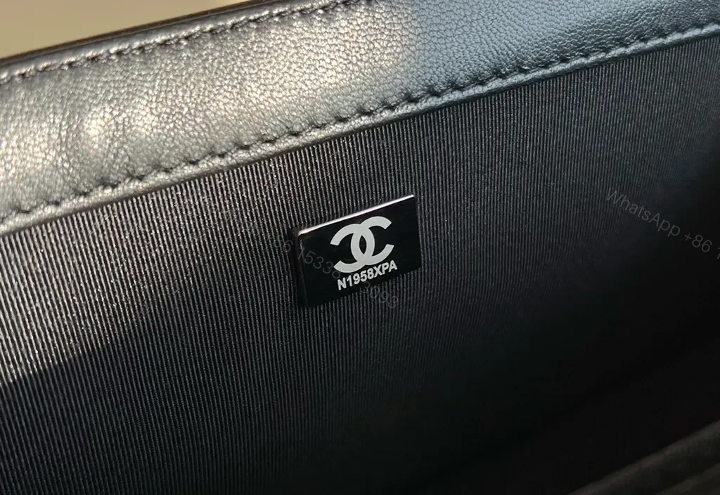 View 7 of Black Leather Quilted Flap Bag - Edgy Chanel-Inspired Luxury Bag