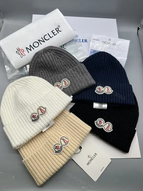 View 2 of Cozy Black Moncler Knit Beanie â€“ Luxury Streetwear Warmth