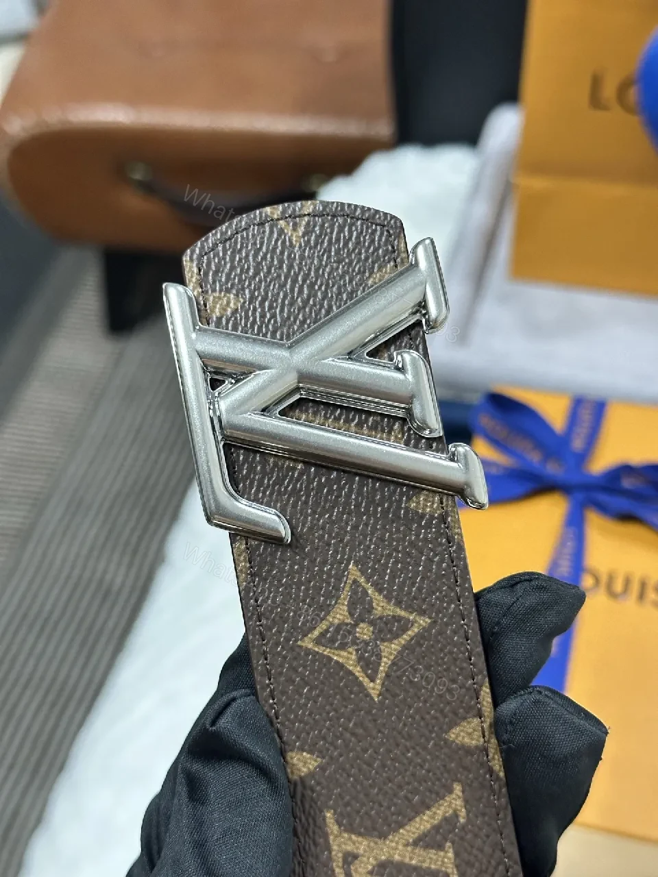 View 3 of Premium Monogram Belt with Signature Hardware