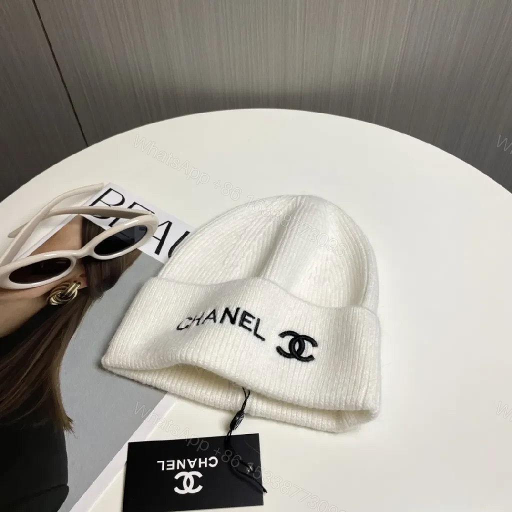 View 7 of White Knit Beanie, Premium Texture, Luxury Everyday Use