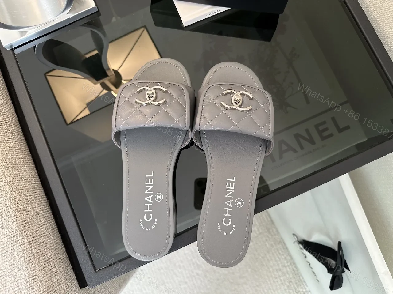 View 7 of Quilted Leather Slides – Subtle Luxury, Everyday Chic