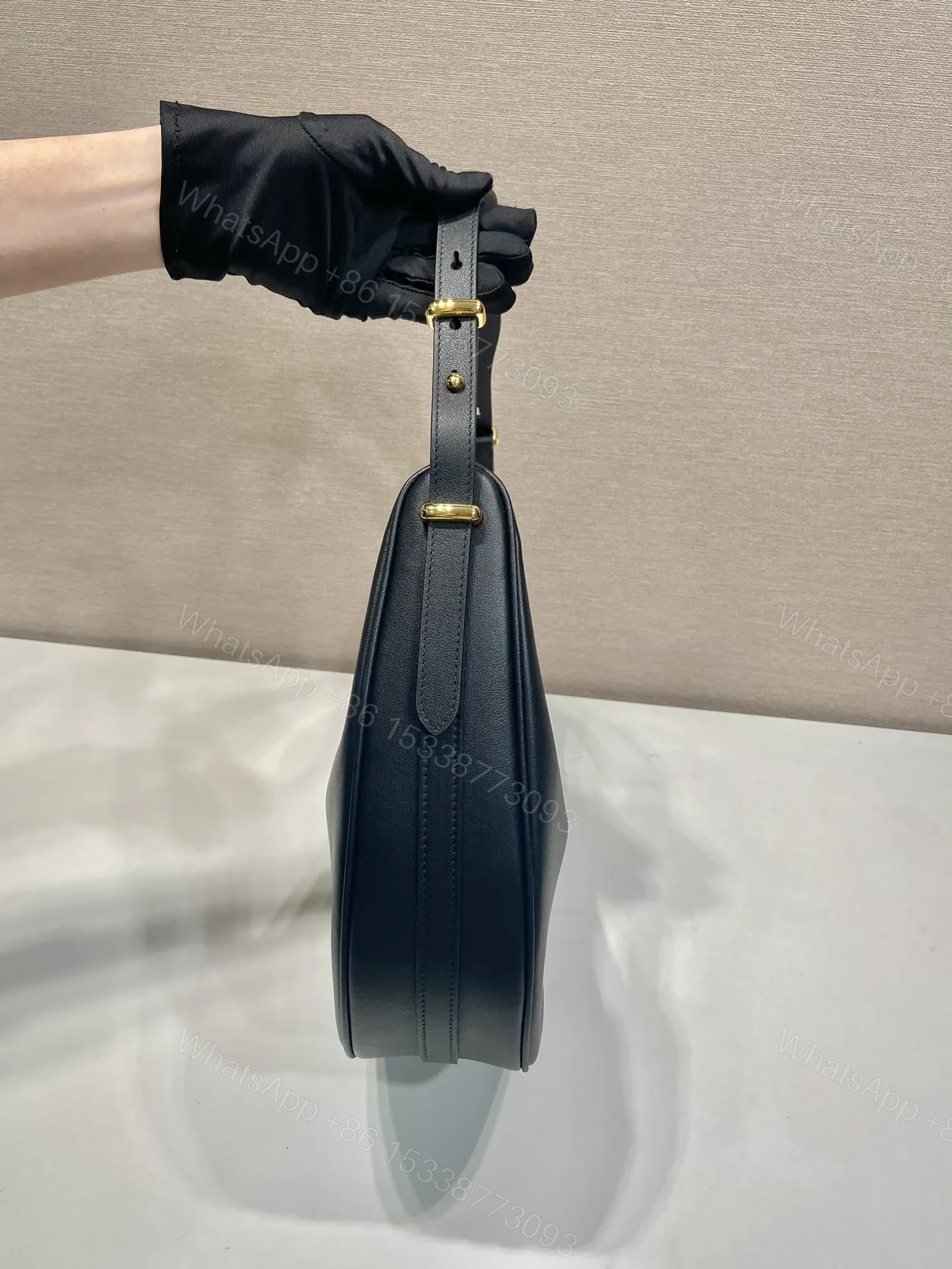 View 3 of Prada Arche Small Leather Shoulder Bag