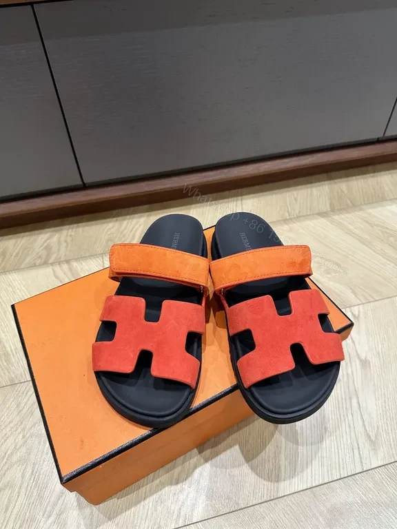 View 9 of Bold Stride: Vulkan Orange Hermes-Style Sandals