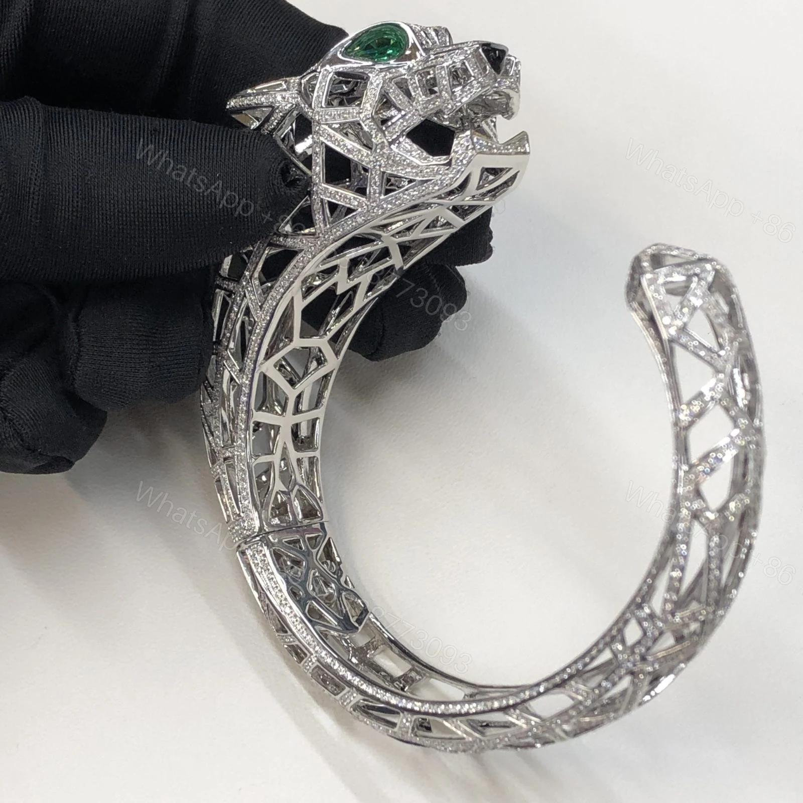 View 2 of Cartier Panthere De Cartier Bracelet Diamonds And Emerald Onyx