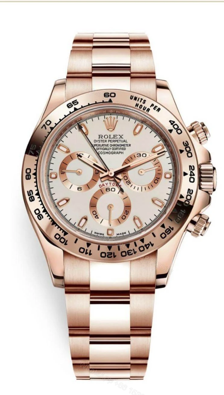 Rolex Cosmograph Daytona 116515LN Super Clone: 40mm Everose Gold White Dial — view 1