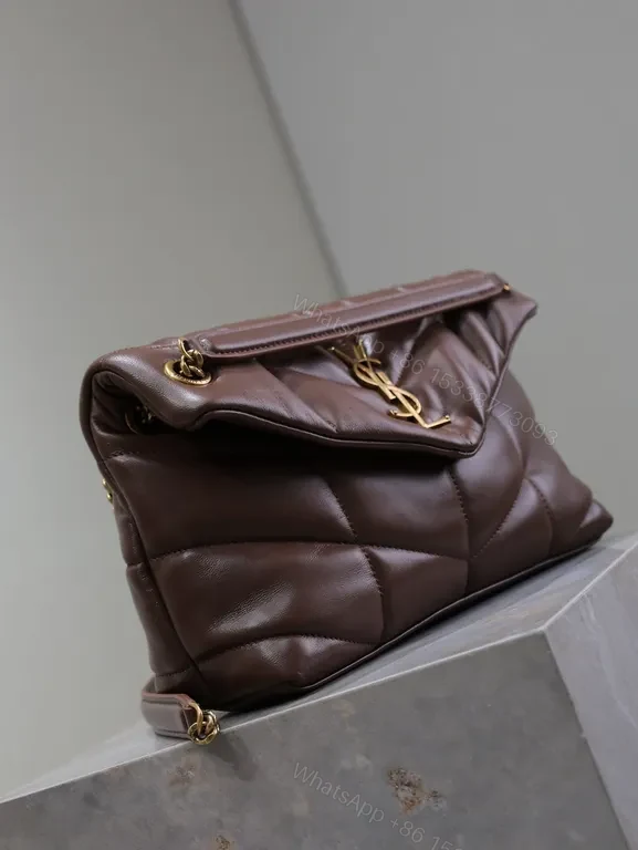 View 8 of Chic Quilted Burgundy Leather Crossbody with Gold Hardware