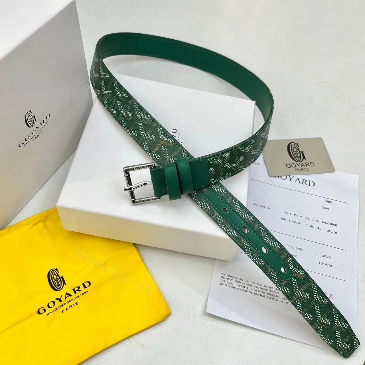 View 4 of FIRST COPY Goyard Monogram Women's Belt