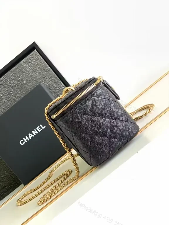View 2 of Black Quilted Mini Bag â€¢ Gold Hardware â€¢ Classic-Couture Style