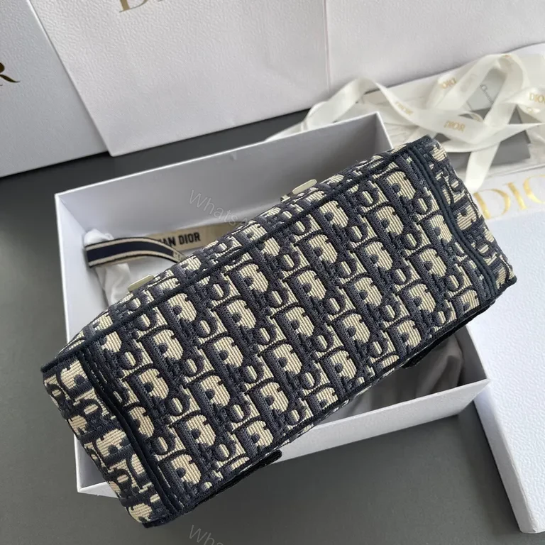 View 7 of Navy Cream Monogram Messenger: Dior-Inspired Luxury Crossbody