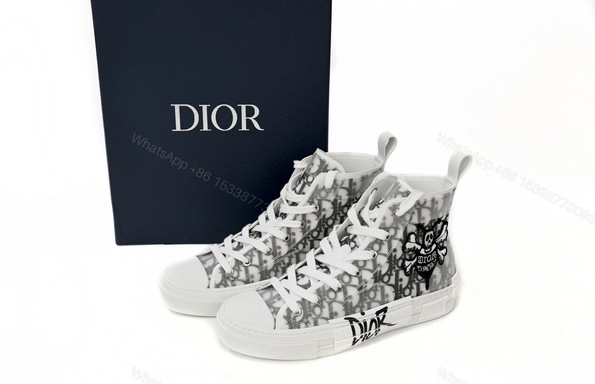 Dior B23 Oblique Hight Top Sneakers White — view 2