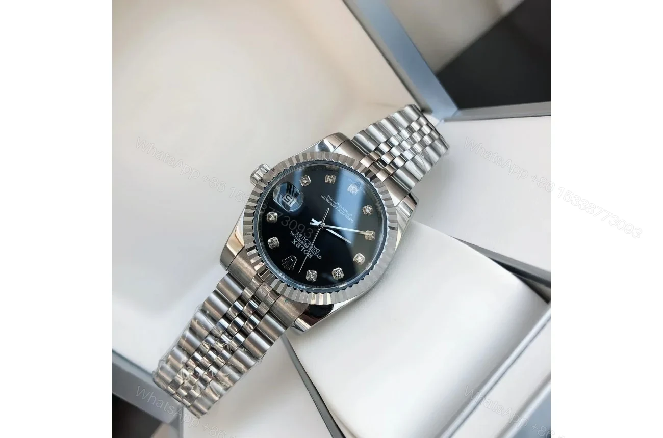 View 6 of Replica Rolex Datejust SS/SS Jub Black/Dial 36/28 mm