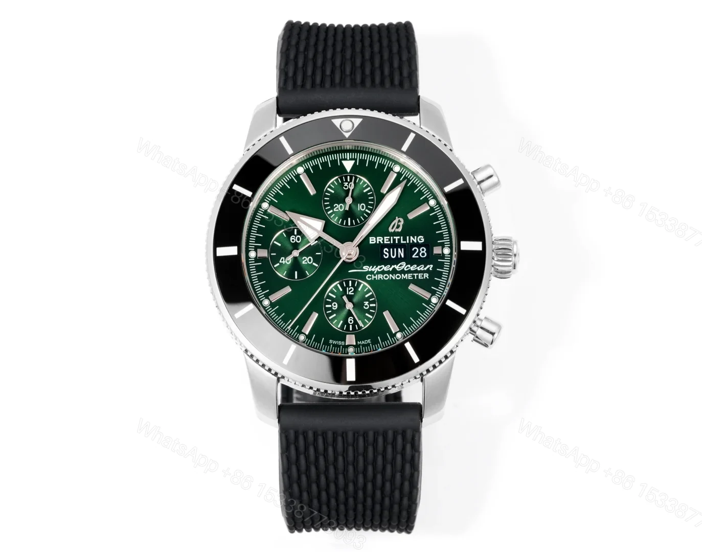 Breitling Superocean Heritage Green Chronograph Replica 42MM Premium Rubber Strap Edition AB01621A1L1S1 — view 1