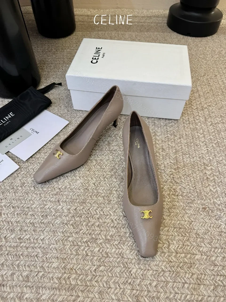 View 4 of Nude Leather Pumps with Gold Hardware – Refined Everyday Style