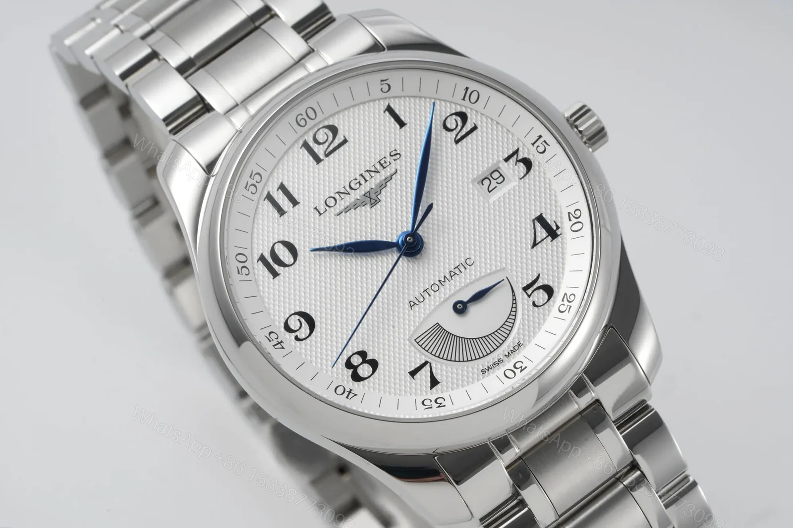 View 3 of Longines Master Collection Automatic Watch Silver with Blue Hands