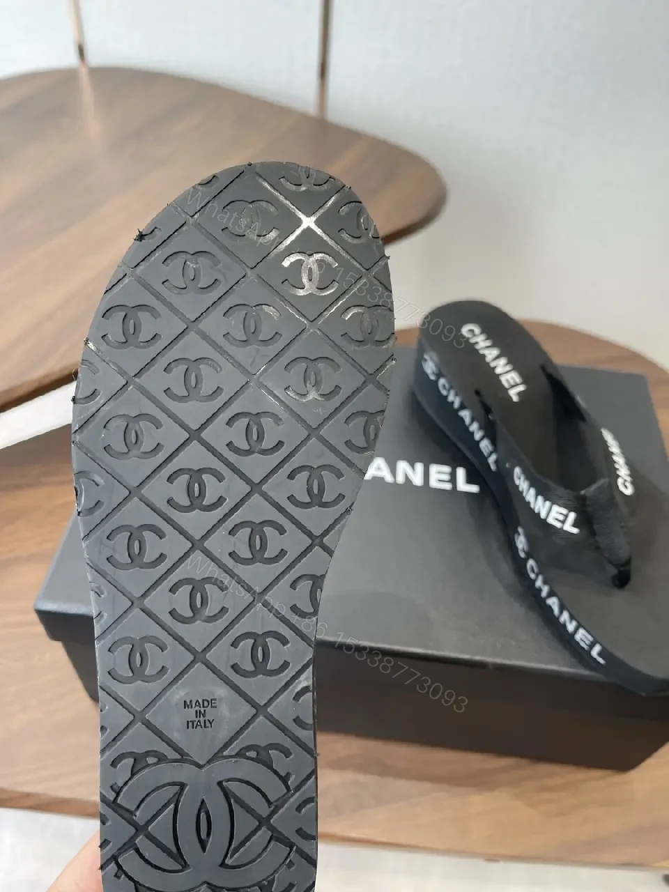View 10 of Black Faux-Leather Flip-Flops: Luxe Minimalist Comfort