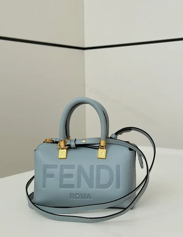Blue Leather Fendi Roma Satchel: Structured Luxury Crossbody — view 1