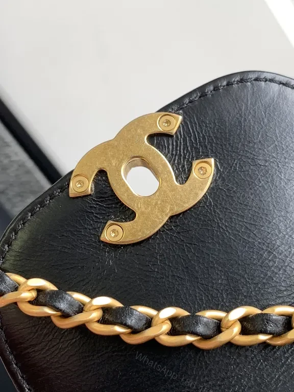 View 2 of Structured Luxe Quilted Leather Handbag with Gold Hardware