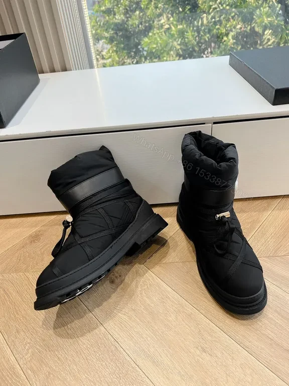 View 7 of Chanel-Style Quilted Ankle Boots: Luxury Warmth, Logo Straps