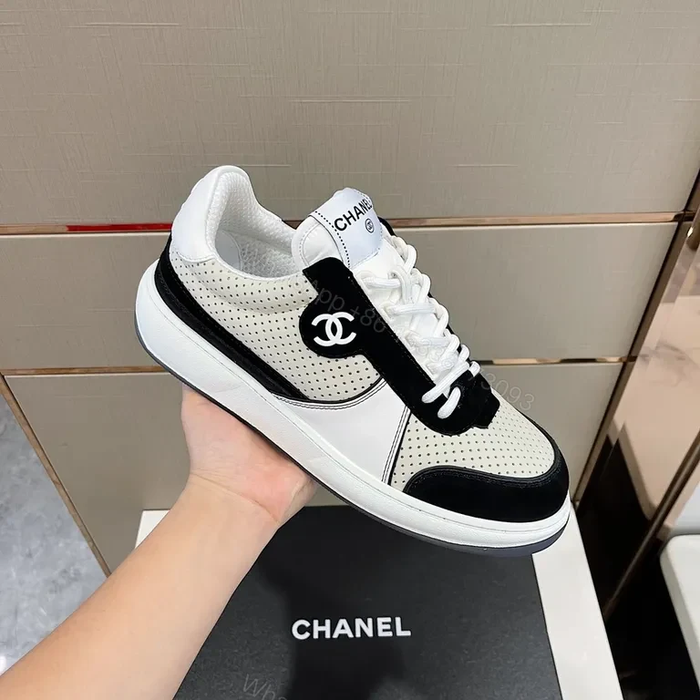 View 3 of Chanel-Inspired Knit Sneaker with Signature Hardware