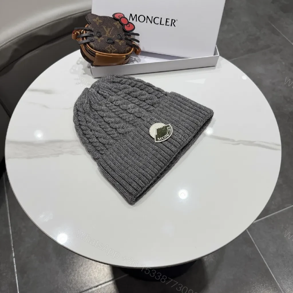 View 4 of Cozy Cable Knit Beanie: Subtle Moncler Sealing Luxury Winter Beanie
