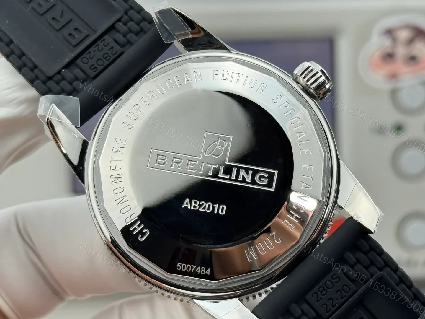 View 8 of Breitling Superocean Heritage Silver Rubber Replica 42MM Premium B20 Diver Edition AB201012